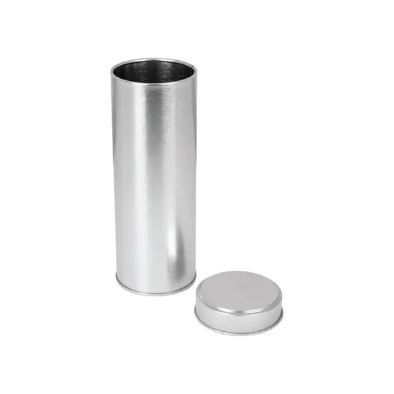 480 Adet Gümüş Yuvarlak Metal Kutu | 55 mm x 150 mm