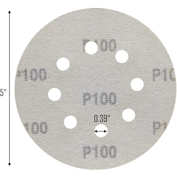 Mestool 5 İnç 8 Delikli 100 Grit Tozsuz Cırt Cırt 100'lü Paket (100), 2 image Mestool 5 İnç 8 Delikli 100 Grit Tozsuz Cırt Cırt 100'lü Paket (100), 2 image