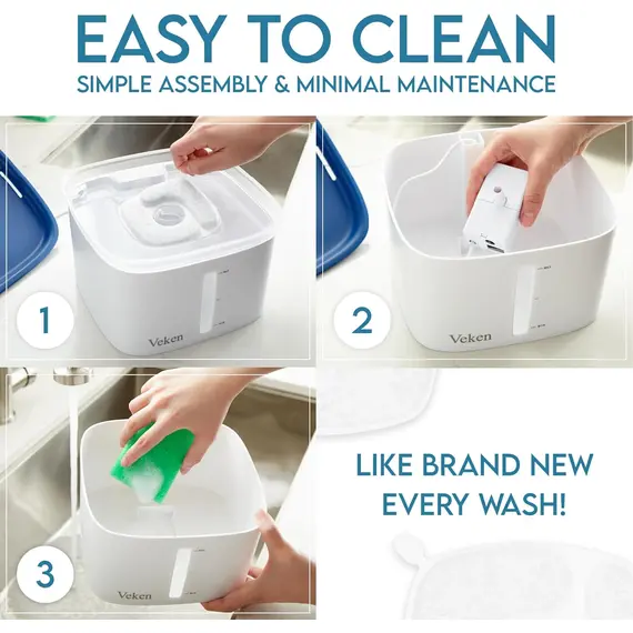 2.8L Evcil Hayvan Çeşmesi, Kediler, Köpekler, Çoklu Evcil Hayvanlar için Yedek Filtreli Otomatik Kedi Su Çeşmesi, 2 image