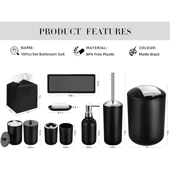 Siyah Banyo Aksesuar Seti, 2 image