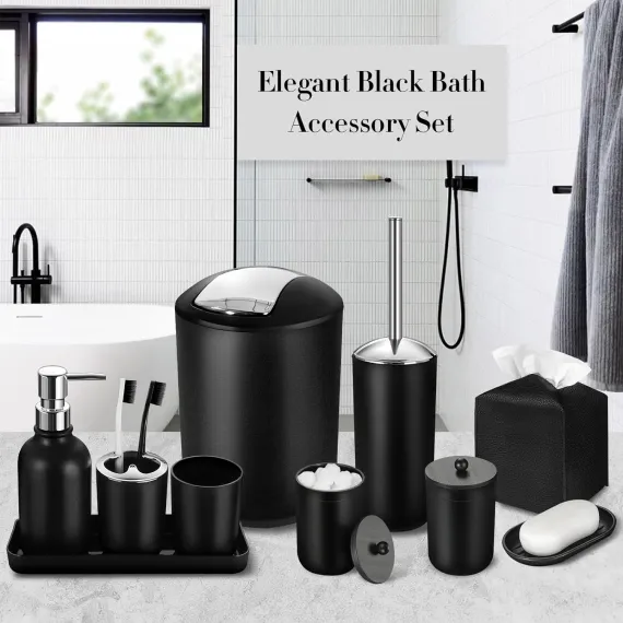 Siyah Banyo Aksesuar Seti, 3 image
