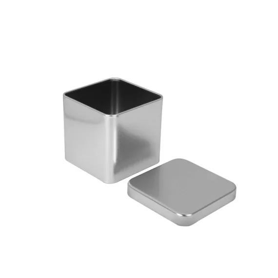 144 Adet Gümüş Kare Metal Kutu | 85 mm x 85 mm x 85 mm