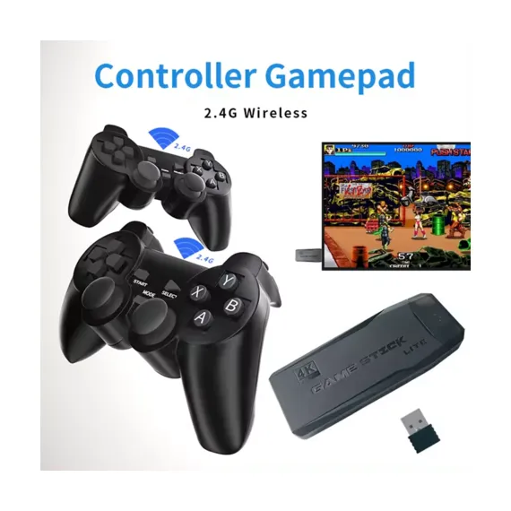 USB Oyun Çubuğu 32GB 64GB Oyun Konsolu Dahili 10000 Oyun PS1 HD 4K TV Retro Video Oyun Konsolu 2 Gamepad oyun oyuncusu, 2 image
