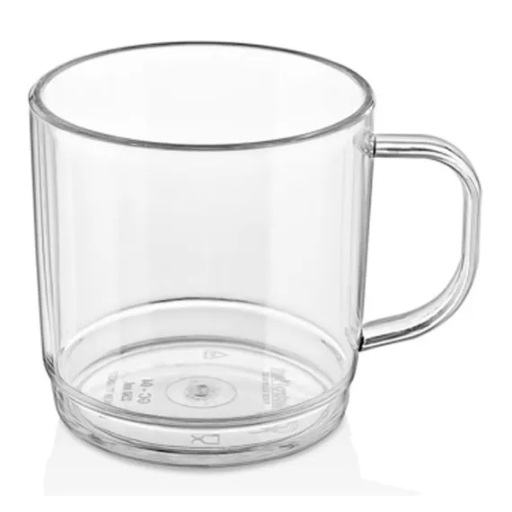 GastroCups GC-04 Polikarbonat Kulplu Bardak, 250 ml, Şeffaf