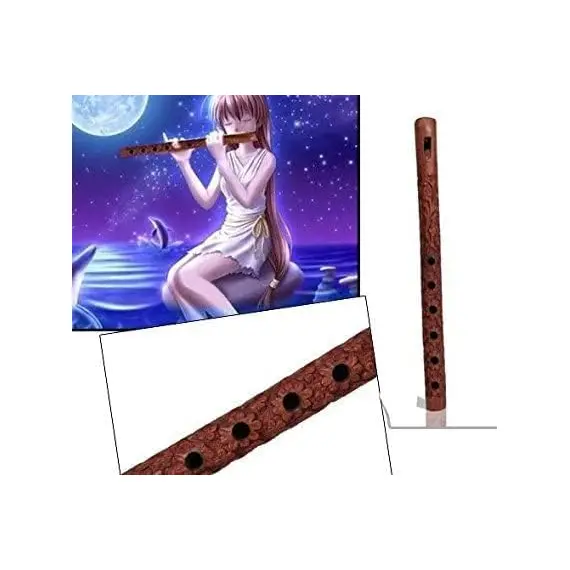 Mouth Woodwind Geleneksel Motifli El Yapım Ahşap Flüt, 2 image