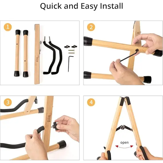 Muso Katlanabilir Ahşam Gitar Standı, 4 image Muso Katlanabilir Ahşam Gitar Standı, 4 image