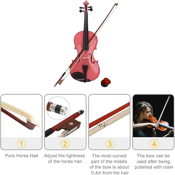 Bivvi Yeni Başlayanlar İçin 4/4 Tam Boy Akustik Keman, 5 image