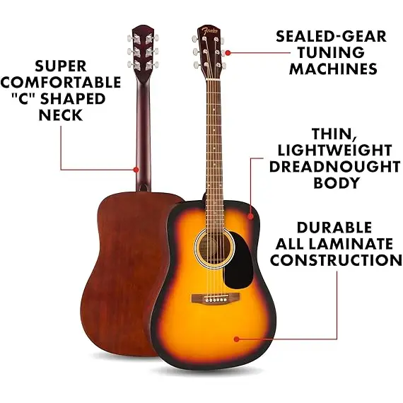 Fender Başlangıç İçin Akustik Gitar, 2 image Fender Başlangıç İçin Akustik Gitar, 2 image