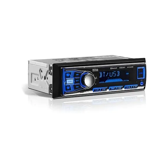 BOSS Ses Sistemleri 611UAB Araç Stereo Sistemi - Tek Din, Bluetooth Ses ve Arama Ana Ünitesi, Aux Girişi, USB, Mekaniksiz, CD Yok DVD Oynatıcı,/FM Radyo Alıcısı