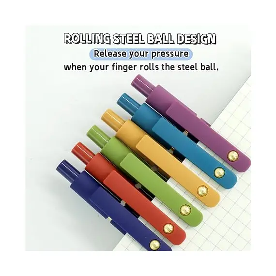 UIXJODO 6 Adet Jel Kalemler 0.5mm Hızlı Kuruyan Siyah Mürekkep Kalemleri İnce Uçlu Pürüzsüz Yazma Kalemleri, 2 image