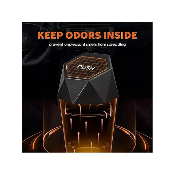 Hotor 2'li Mini Kapaklı Araba Çöp Kovası, 4 image Hotor 2'li Mini Kapaklı Araba Çöp Kovası, 4 image