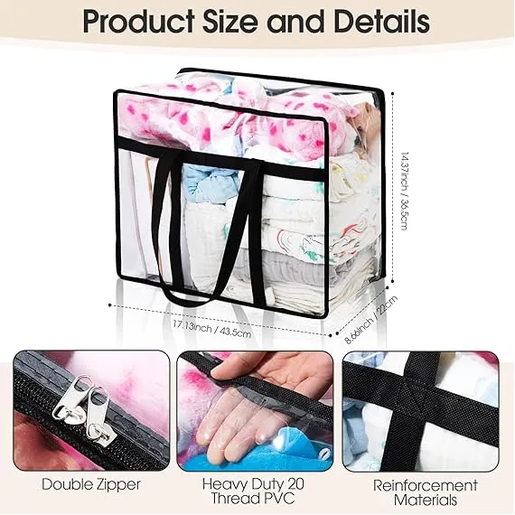 Bulyoo 6 ADET Şeffaf PVC Fermuarlı Saklama Çantası, 2 image Bulyoo 6 ADET Şeffaf PVC Fermuarlı Saklama Çantası, 2 image