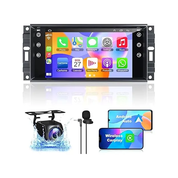 Dodge Challenger (2008-2014), Dodge Avenger (2008-2014) için Araba Teybi, 7 "HD Dokunmatik Araba Radyosu - Android 12 Sistemi, Kablosuz CarPlay ve Android Auto, GPS Navigasyon ve Bluetooth, 2GB + 32GB
