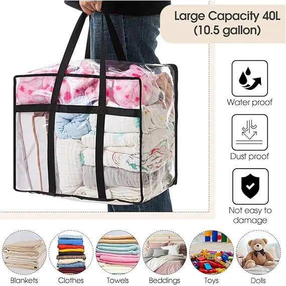 Bulyoo 6 ADET Şeffaf PVC Fermuarlı Saklama Çantası, 3 image Bulyoo 6 ADET Şeffaf PVC Fermuarlı Saklama Çantası, 3 image