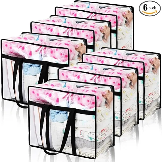 Bulyoo 6 ADET Şeffaf PVC Fermuarlı Saklama Çantası