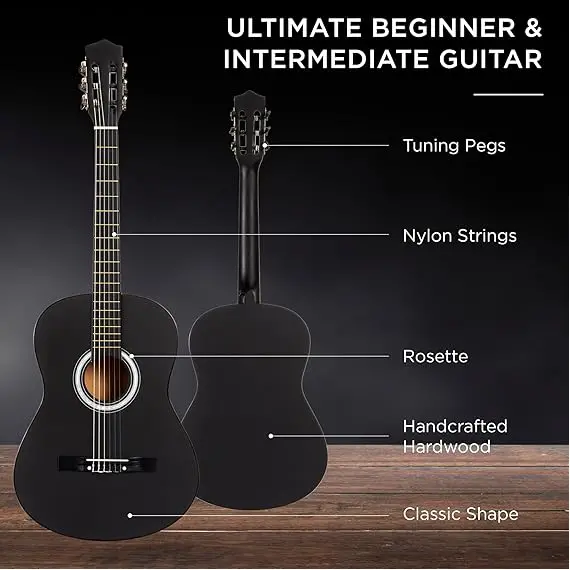 Best Choice Products 38" Başlangıç Akustik Gitar, Color: Black, 3 image Best Choice Products 38" Başlangıç Akustik Gitar, Color: Black, 3 image