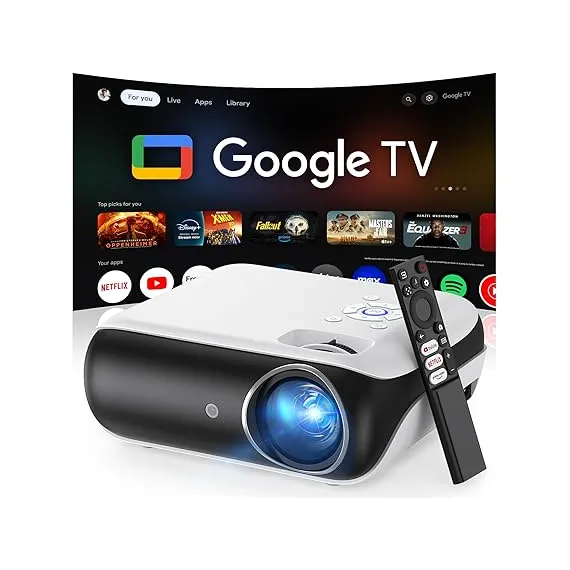 HAPPRUN  WiFi ve Bluetooth'lu Google TV Projektörü