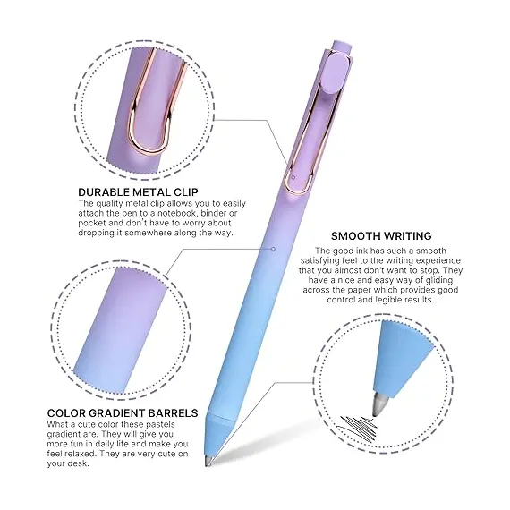 Jel Kalemler, 12 Adet Pürüzsüz Yazma Kalemleri Sızdırmaz ve Lekelenmez, 3 image