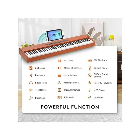 Mustar Yeni Başlayanlar İçin Dijital 88 Tuşlu Piyano, 4 image Mustar Yeni Başlayanlar İçin Dijital 88 Tuşlu Piyano, 4 image
