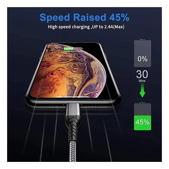 Durcord 3'lü Hızlı iPhone Şarj Kablosu, 3 image Durcord 3'lü Hızlı iPhone Şarj Kablosu, 3 image