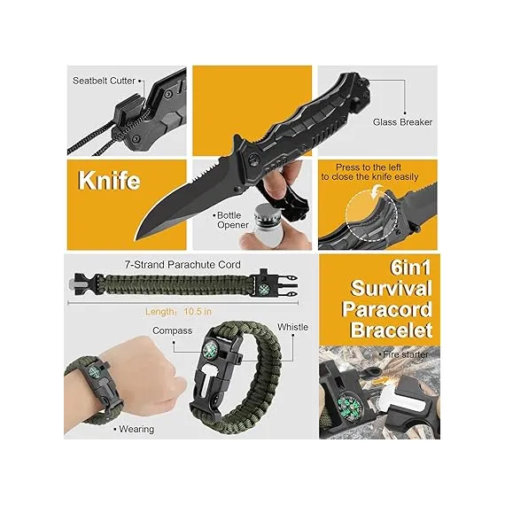 XKASE Acil Durum Hayatta Kalma Teçhizatı ve Ekipmanları 19'u 1 Arada, 2 image XKASE Acil Durum Hayatta Kalma Teçhizatı ve Ekipmanları 19'u 1 Arada, 2 image