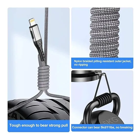 Durcord 3'lü Hızlı iPhone Şarj Kablosu, 4 image Durcord 3'lü Hızlı iPhone Şarj Kablosu, 4 image