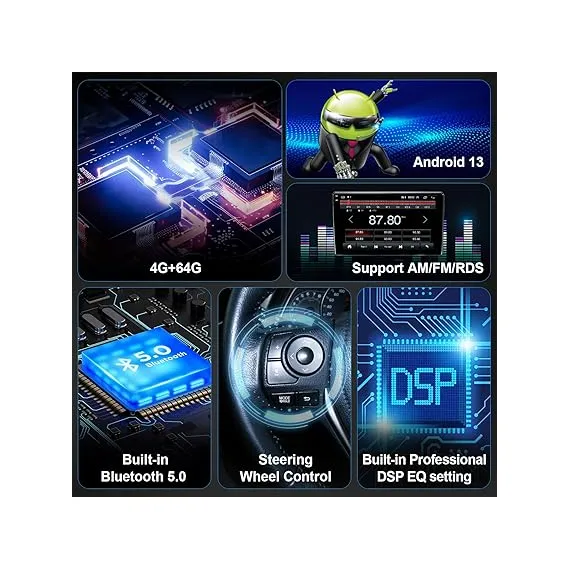 10.2 inç Araba Radyo Stereo Kafa Ünitesi Jeep Wrangler JK Compass Grand Cherokee Dodge Ram için Kablosuz CarPlay / Android Auto / Incell Dokunmatik Ekran / Android13 / / FM Radyo / HD Yedekleme Kamera (4G + 64G), 5 image 10.2 inç Araba Radyo Stereo Kafa Ünitesi Jeep Wrangler JK Compass Grand Cherokee Dodge Ram için Kablosuz CarPlay / Android Auto / Incell Dokunmatik Ekran / Android13 / / FM Radyo / HD Yedekleme Kamera (4G + 64G), 5 image