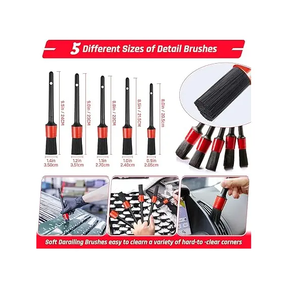 Fortuning 37 Parça Detaylı Araba Temizlik Seti, Renk: Kırmızı, 3 image Fortuning 37 Parça Detaylı Araba Temizlik Seti, Renk: Kırmızı, 3 image