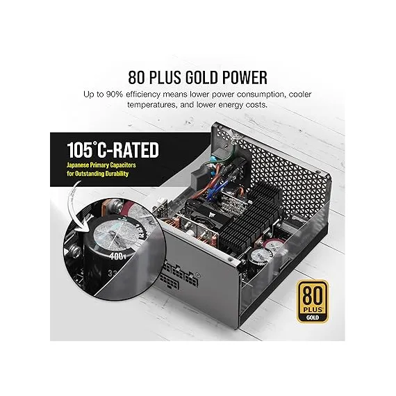 CORSAIR RM850x Tam Modüler ATX Güç Kaynağı, 3 image CORSAIR RM850x Tam Modüler ATX Güç Kaynağı, 3 image