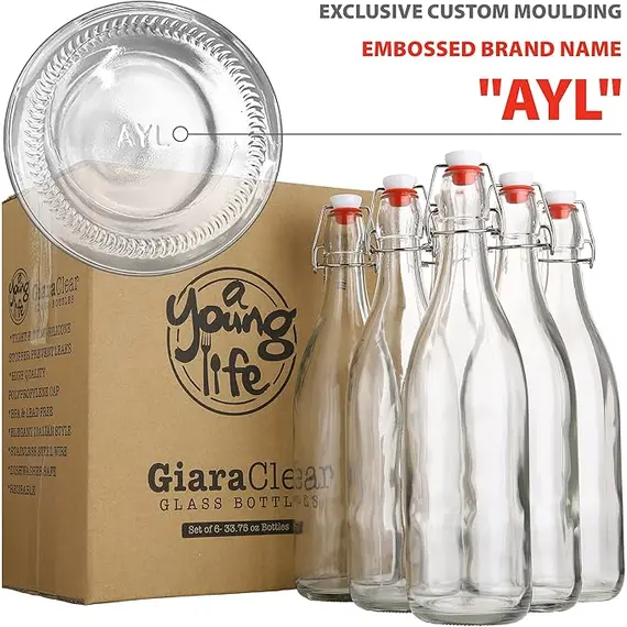 AYL 6'lı Flip Top Cam Şişe, 5 image AYL 6'lı Flip Top Cam Şişe, 5 image