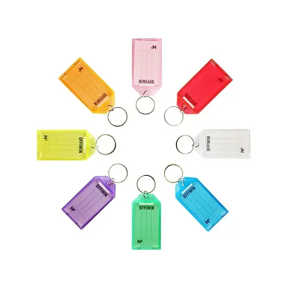 OFFIWIN 120 ADET Plastik Etiketli Anahtarlık