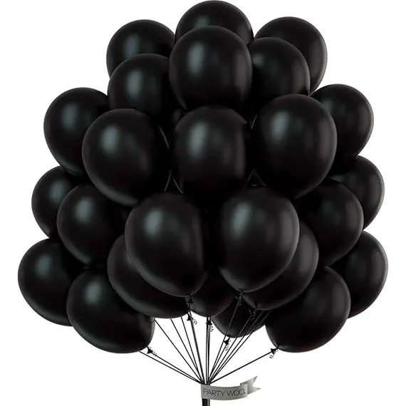 PartyWoo 50 adet 12 İnç Balonlar, Color: Black, 3 image PartyWoo 50 adet 12 İnç Balonlar, Color: Black, 3 image