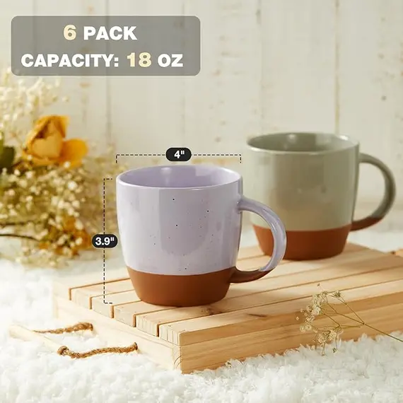 Morandi Renkli Seramik Kahve Kupaları 6'lı Set, 3 image Morandi Renkli Seramik Kahve Kupaları 6'lı Set, 3 image