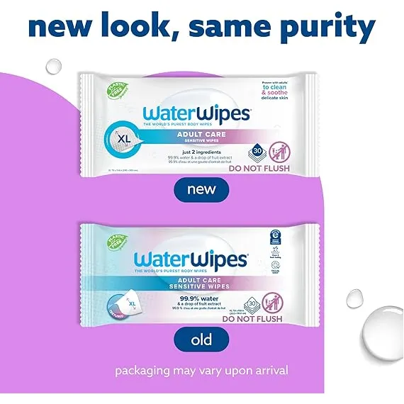 WaterWipes Yetişkin Bakımı Hassas Vücut ve Özel Hijyen Mendilleri, 2 image WaterWipes Yetişkin Bakımı Hassas Vücut ve Özel Hijyen Mendilleri, 2 image