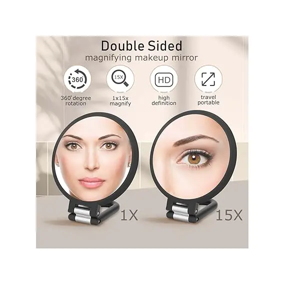 CLSEVXY Çift Taraflı Büyüteç El Aynası, 2 image CLSEVXY Çift Taraflı Büyüteç El Aynası, 2 image