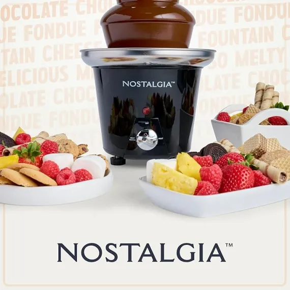 Nostalgia Partiler için 3 Katlı Elektrikli Çikolata Fondü Fıskiye Makinesi, 5 image Nostalgia Partiler için 3 Katlı Elektrikli Çikolata Fondü Fıskiye Makinesi, 5 image