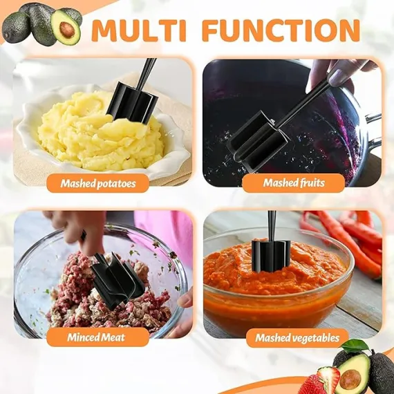 YEYUNTO Et Doğrayıcı, Hamburger Doğrayıcı, Patates Ezici-Profesyonel Çok Fonksiyonlu Isıya Dayanıklı Naylon Kıyma Parçalayıcı, 3 image YEYUNTO Et Doğrayıcı, Hamburger Doğrayıcı, Patates Ezici-Profesyonel Çok Fonksiyonlu Isıya Dayanıklı Naylon Kıyma Parçalayıcı, 3 image