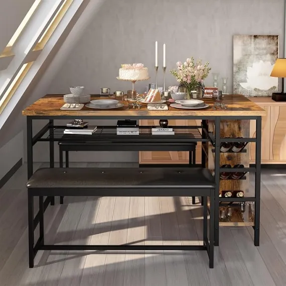 AWQM Yerden Tasarruf Sağlayan Yemek Masası Takımı 2-4 Kişilik, 3 image AWQM Yerden Tasarruf Sağlayan Yemek Masası Takımı 2-4 Kişilik, 3 image