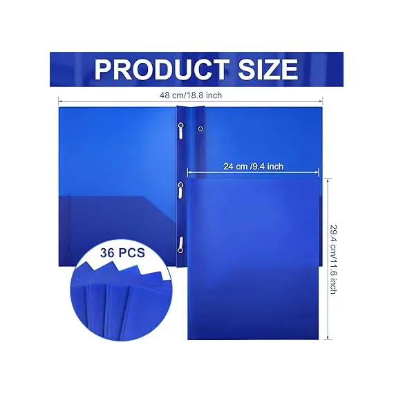 Cholemy 36 Adet Çatallı Plastik Cep Klasörleri, 2 image Cholemy 36 Adet Çatallı Plastik Cep Klasörleri, 2 image