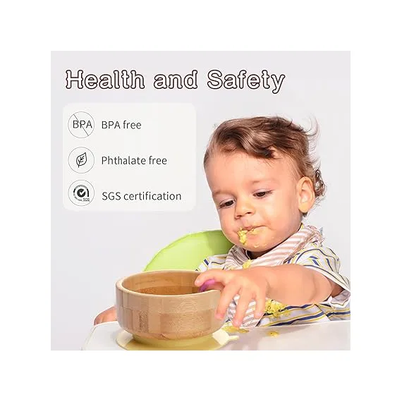 HI BABY MONMENT Vakumlu ve Eşleşen Kaşık Seti ile Bebek Bambu Kaseler, 2 image HI BABY MONMENT Vakumlu ve Eşleşen Kaşık Seti ile Bebek Bambu Kaseler, 2 image