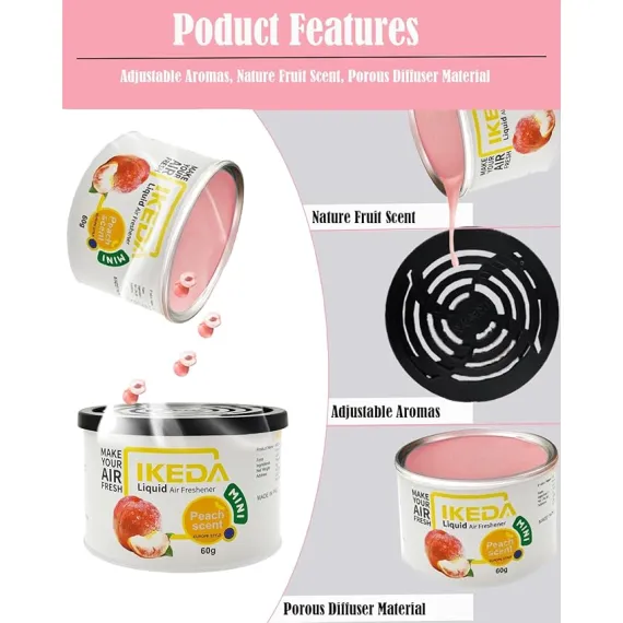Ikeda 2 Adet Şeftali Kokulu Esansiyel Yağ Koku Giderici, 3 image