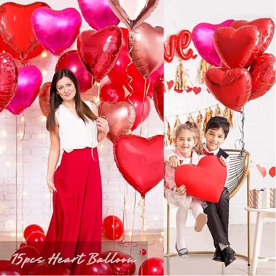 YGBMDZ 15'li Kalp Şekilli Helyum Balon, 4 image YGBMDZ 15'li Kalp Şekilli Helyum Balon, 4 image