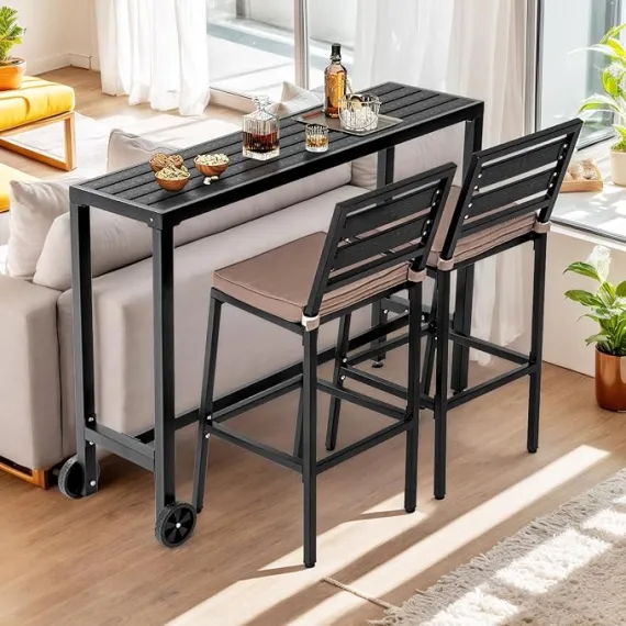 TIMSATIO 3 Parçalı Bar Masası ve Sandalye Takımı, 2 image TIMSATIO 3 Parçalı Bar Masası ve Sandalye Takımı, 2 image