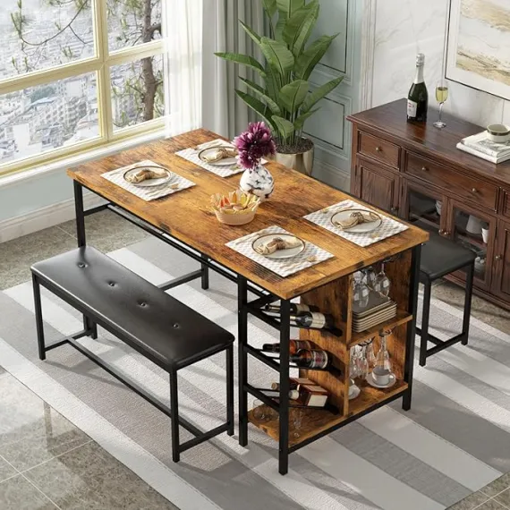 AWQM Yerden Tasarruf Sağlayan Yemek Masası Takımı 2-4 Kişilik, 4 image AWQM Yerden Tasarruf Sağlayan Yemek Masası Takımı 2-4 Kişilik, 4 image