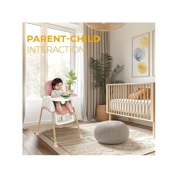Babimoni Bebekler ve Yeni Yürümeye Başlayan Çocuklar için 3'ü 1 Arada Mama Sandalyesi, Color: Pink, 5 image Babimoni Bebekler ve Yeni Yürümeye Başlayan Çocuklar için 3'ü 1 Arada Mama Sandalyesi, Color: Pink, 5 image