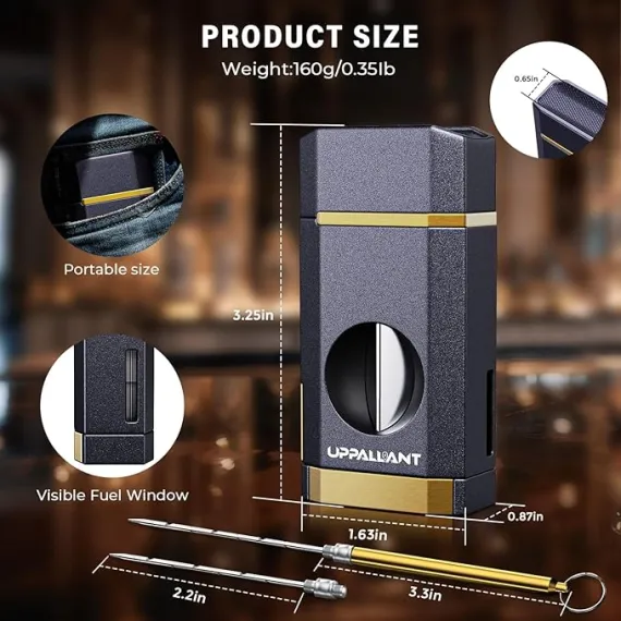 Uppallant Dahili V Kesicili Üçlü Alevli Meşale Çakmağı, 5 image