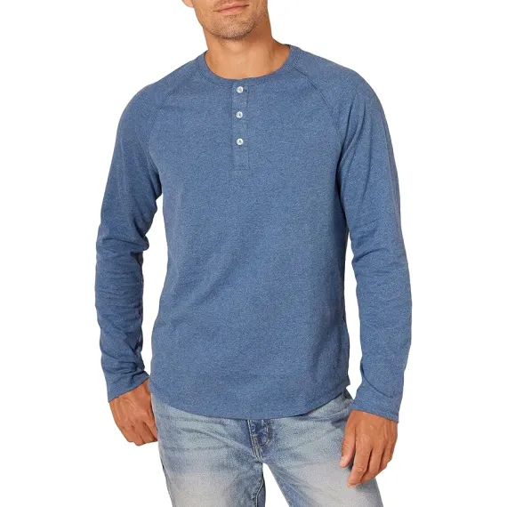 Amazon Essentials Erkek Slim-Fit Uzun Kollu Henley Gömlek