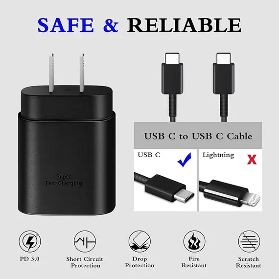 Type C 2'li Paket 25W Tip C Süper Hızlı Şarj Adaptörü, 3 image Type C 2'li Paket 25W Tip C Süper Hızlı Şarj Adaptörü, 3 image
