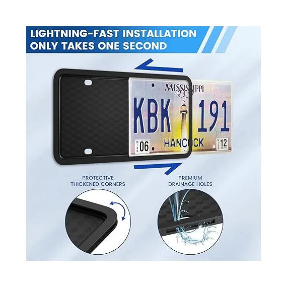 Podestaa 2'li Siyah Plaka Çerçeveleri, 3 image Podestaa 2'li Siyah Plaka Çerçeveleri, 3 image