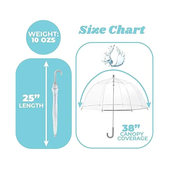 Çocuklar İçin Şeffaf Kabarcık Şemsiye, 5 image